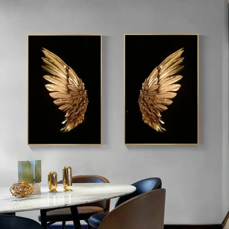 Gold Angel Wing Lamp