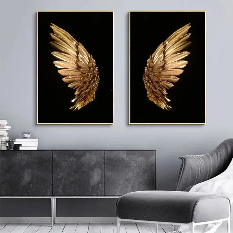 Gold Angel Wing Lamp