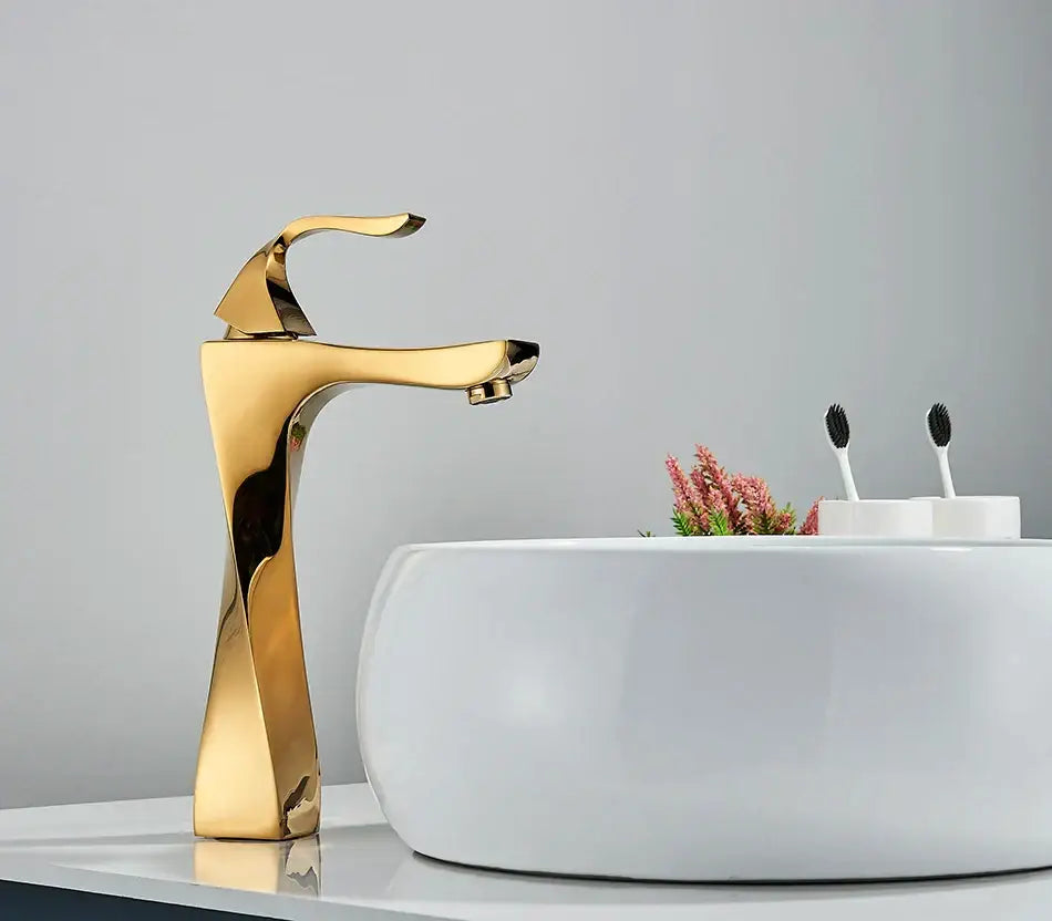 Gold Angular Basin Faucet
