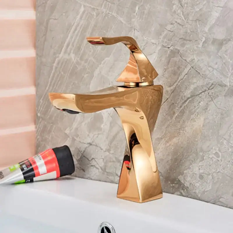 Gold Angular Basin Faucet