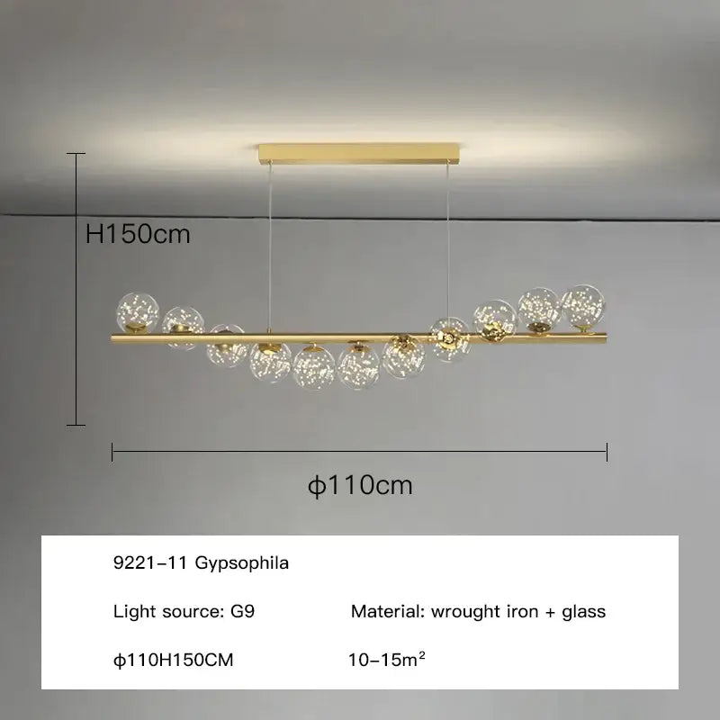 Gold Glass Ball Chandelier 7 To 11 Heads