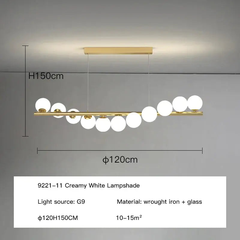 Gold Glass Ball Chandelier 7 To 11 Heads