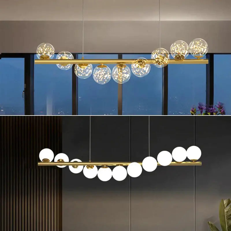 Gold Glass Ball Chandelier 7 To 11 Heads