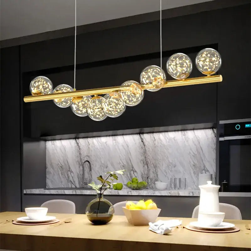 Gold Glass Ball Chandelier 7 To 11 Heads