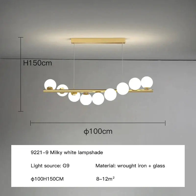 Gold Glass Ball Chandelier 7 To 11 Heads