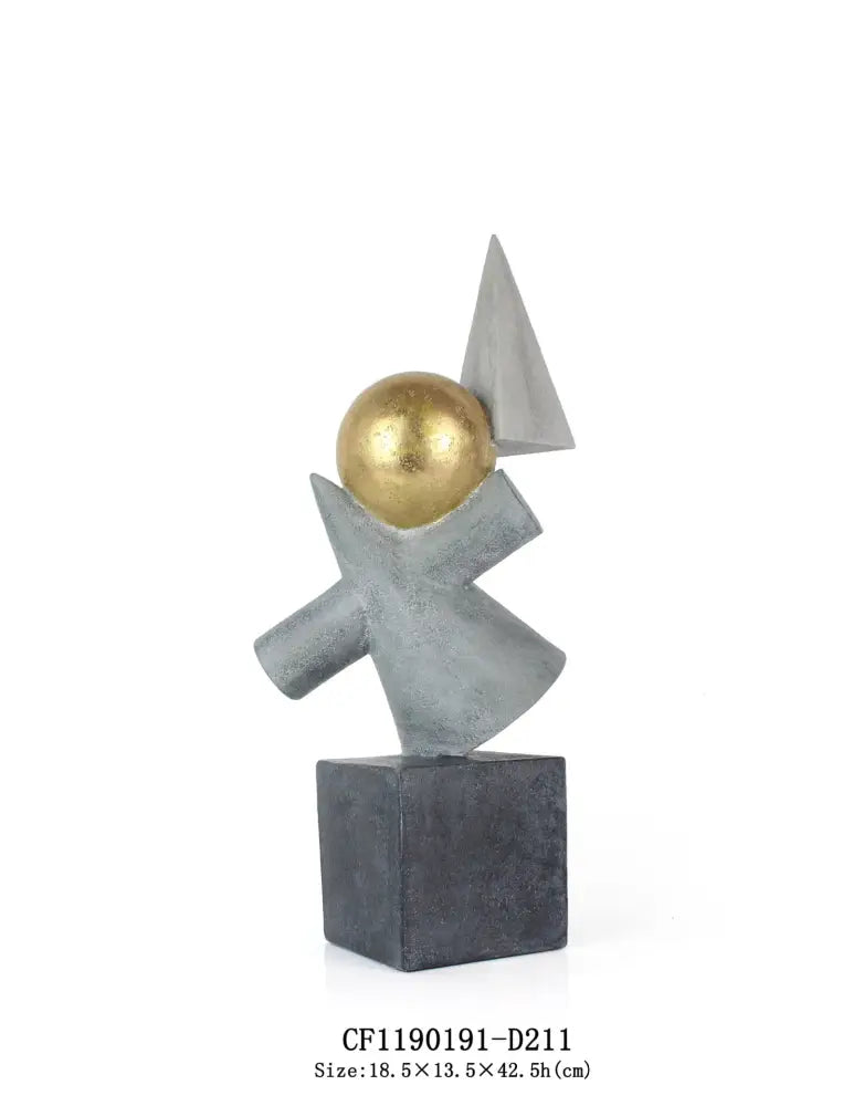 Gold Ball Triangular Statues
