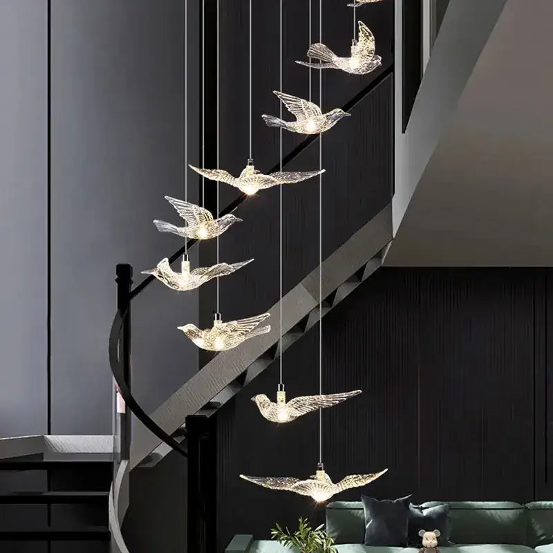 Gold Bird LED Chandelier