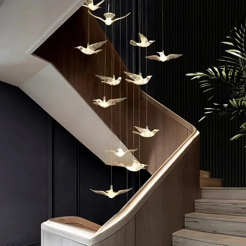 Gold Bird LED Chandelier