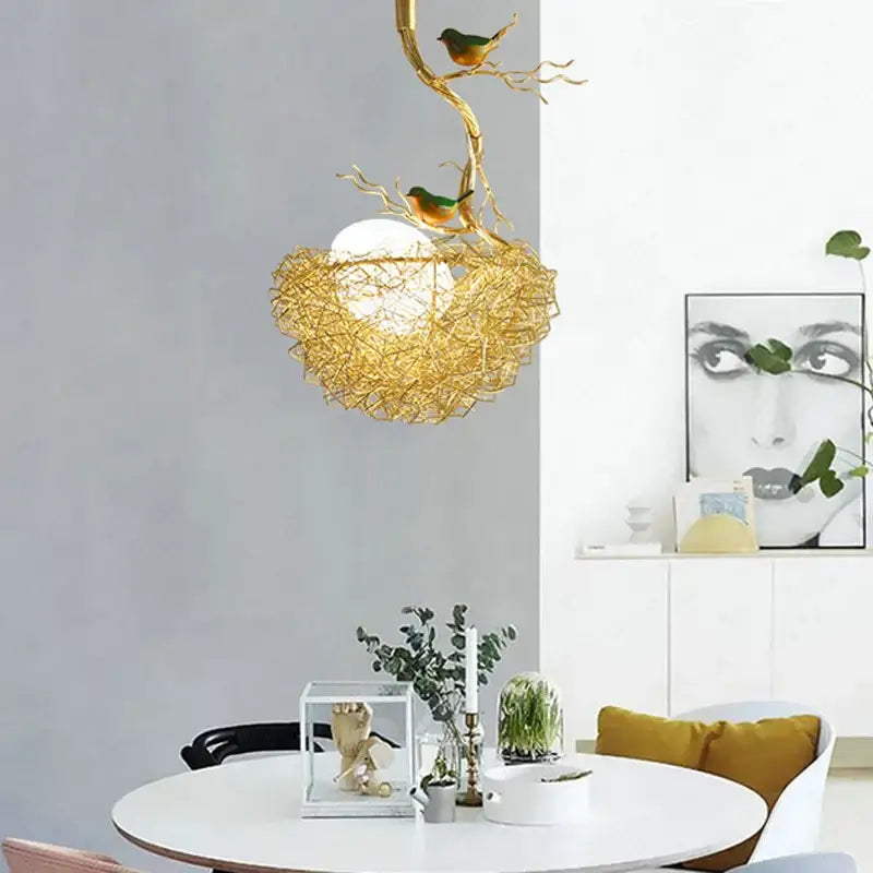 Gold Glass Pendant Light Ambient Dining Glow
