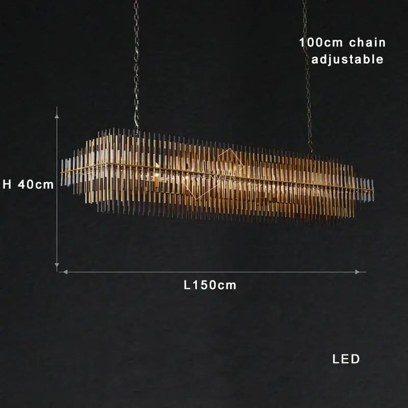 Brass Glass Ceiling Chandelier Copper Dia100cm