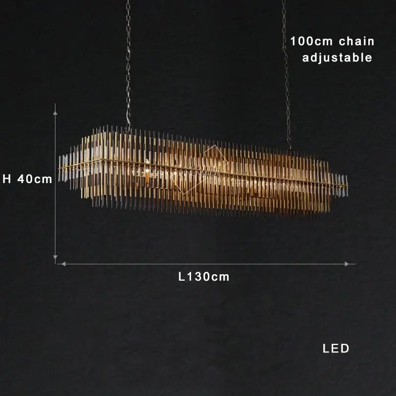 Brass Glass Ceiling Chandelier Copper Dia100cm
