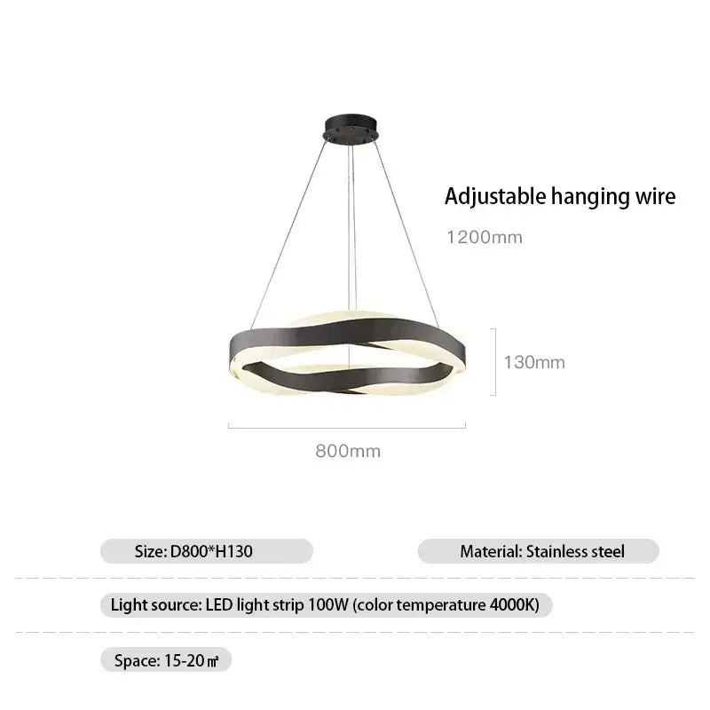 Black Circle Acrylic Pendant Light Dia95cm