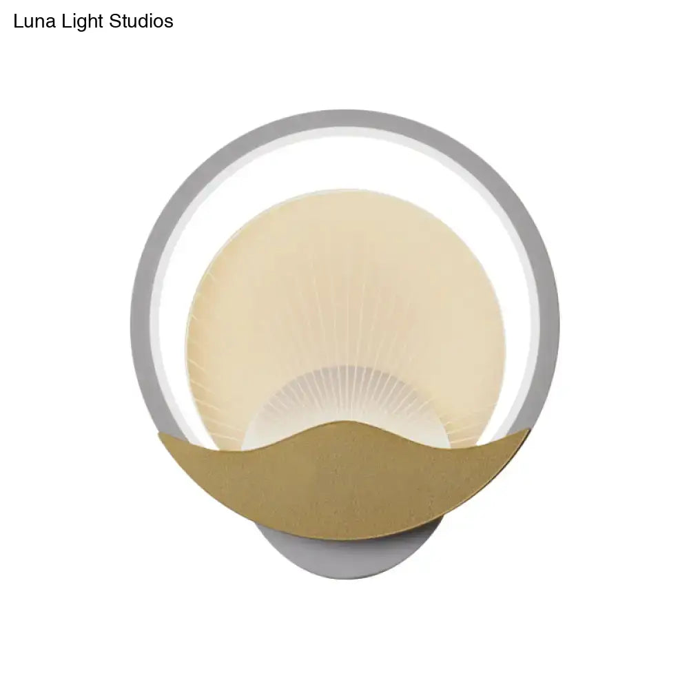 Gold Black Circular Acrylic Sconce