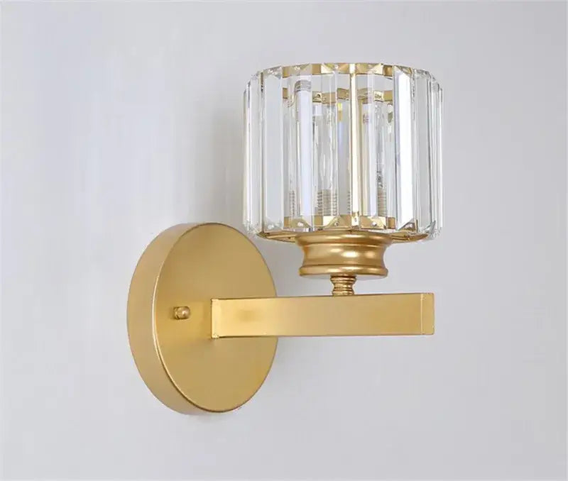 Gold Black Crystal Dining Room Wall Lamp