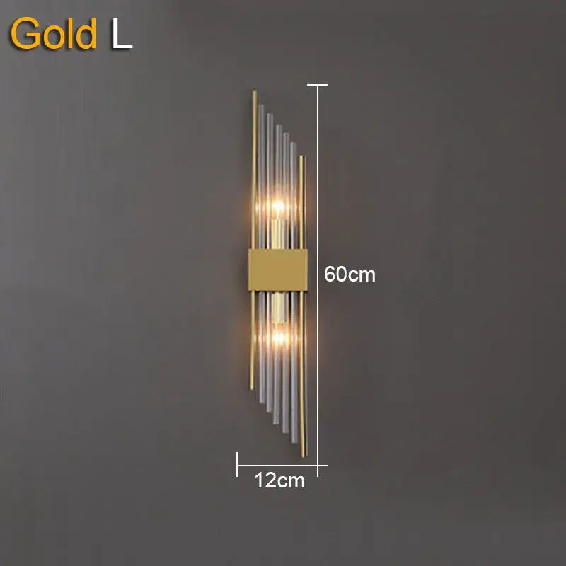 Gold Black Crystal Wall Lamp