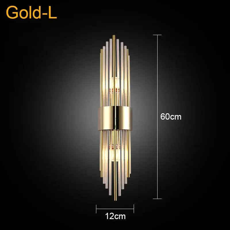Gold Black Crystal Wall Lamp