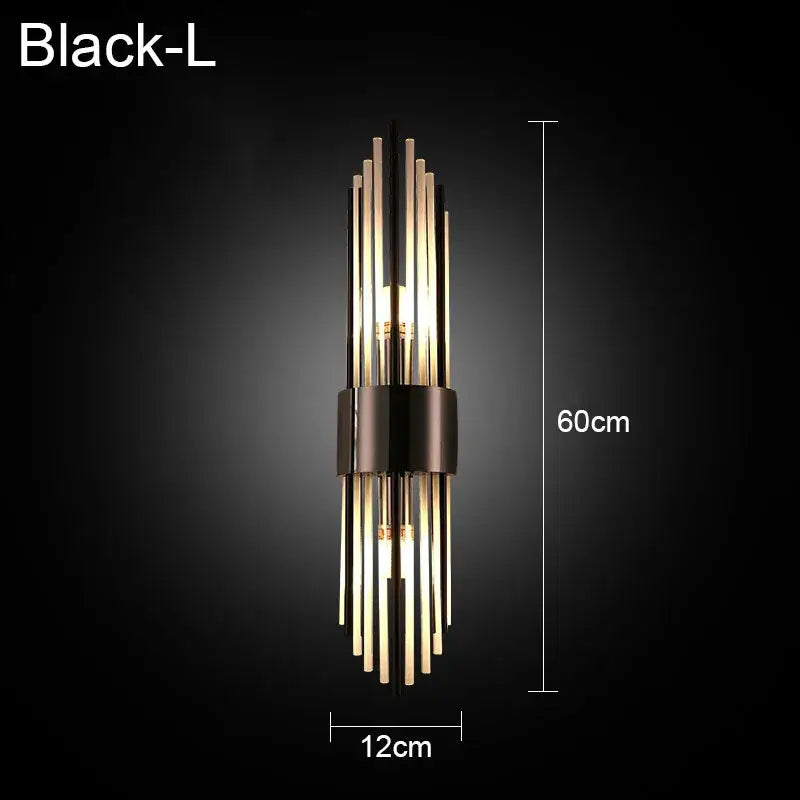 Gold Black Crystal Wall Lamp