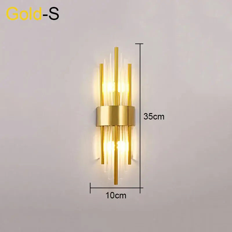 Gold Black Crystal Wall Lamp