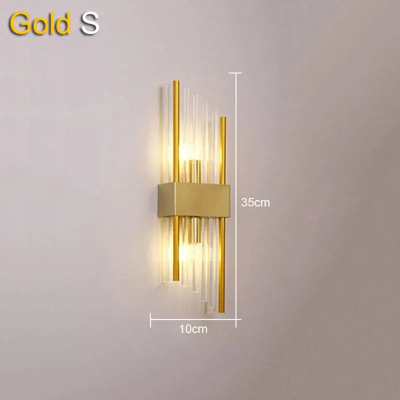 Gold Black Crystal Wall Lamp