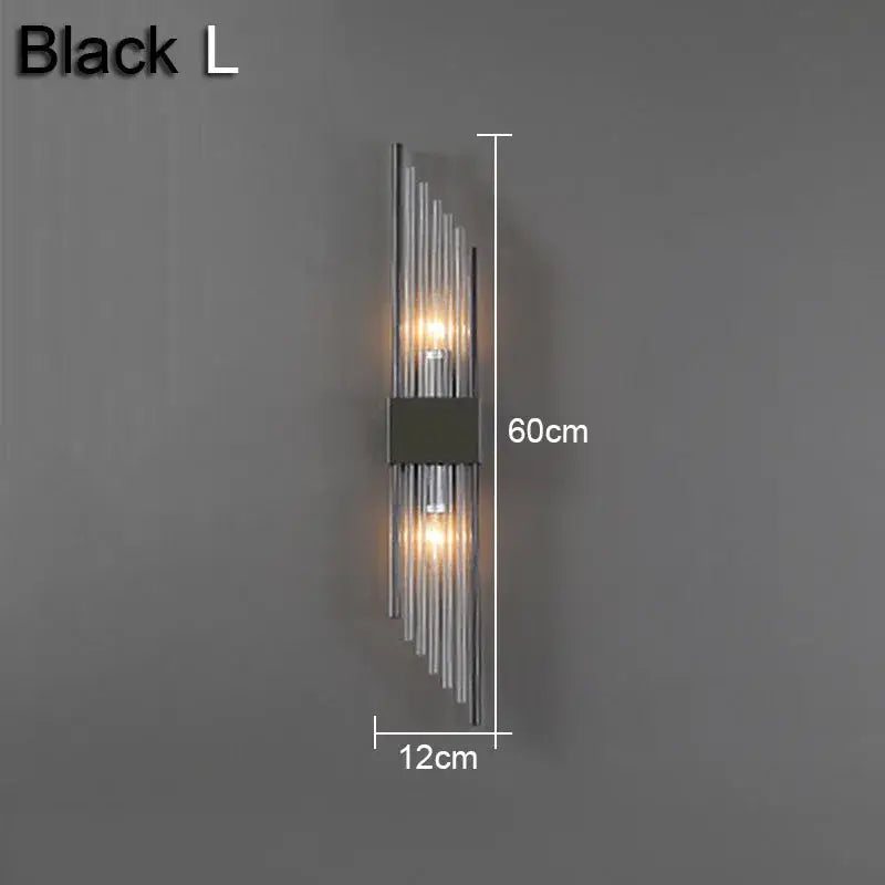 Gold Black Crystal Wall Lamp