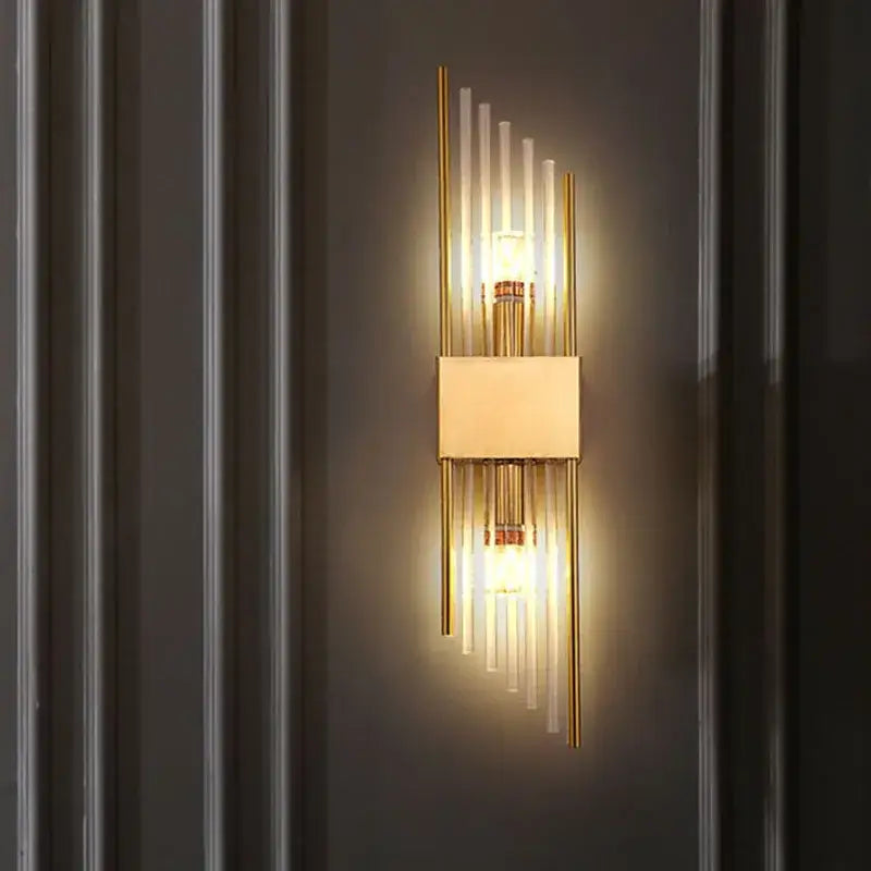 Gold Black Crystal Wall Lamp