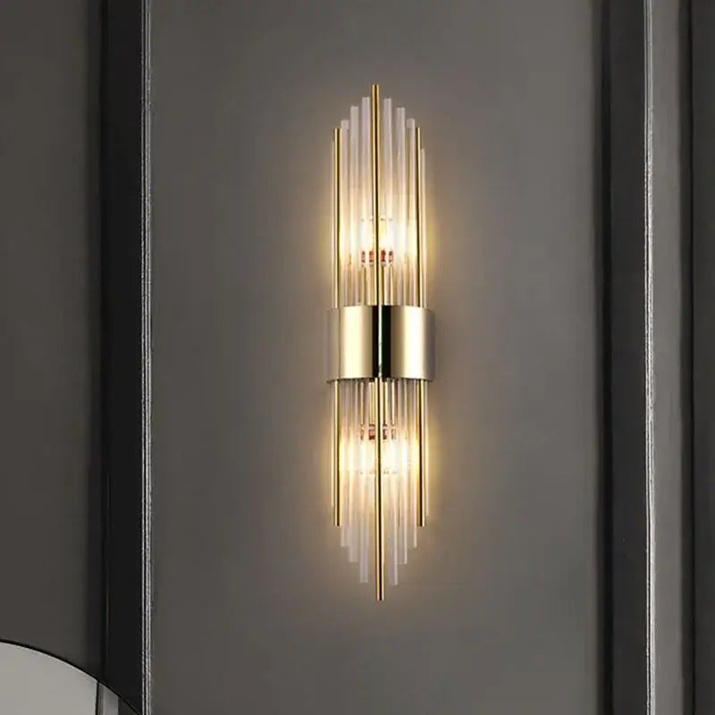 Gold Black Crystal Wall Lamp
