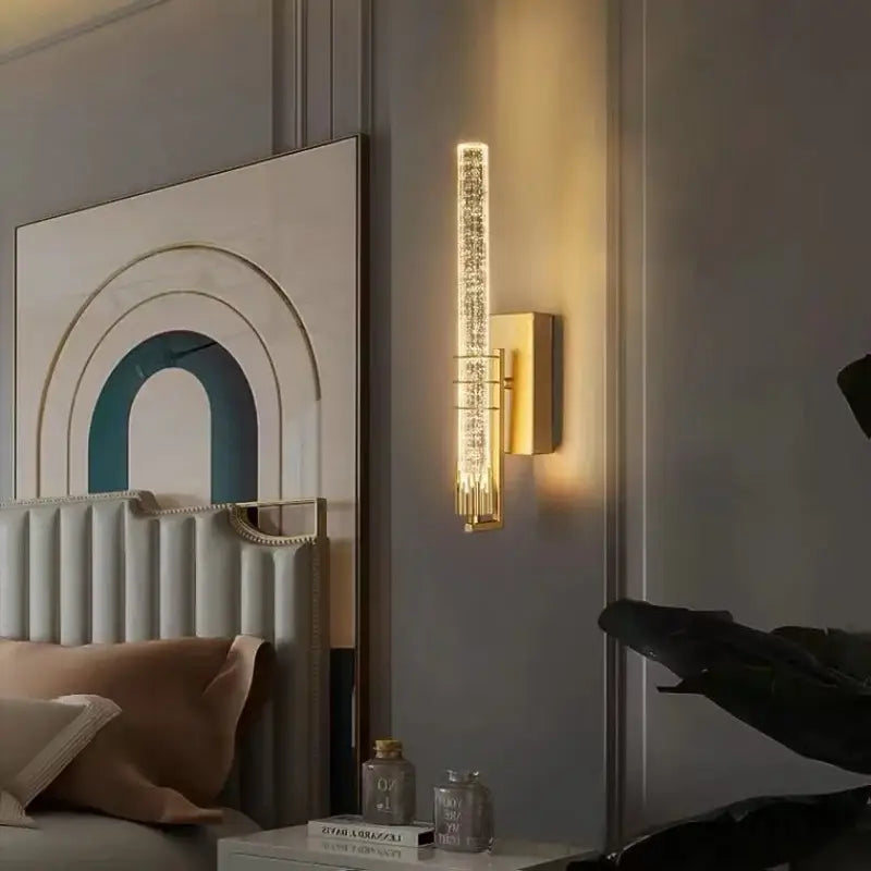 Gold Crystal Wall Sconce Black and Gold Finish