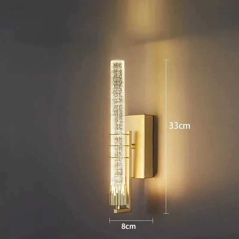 Gold Crystal Wall Sconce Black and Gold Finish