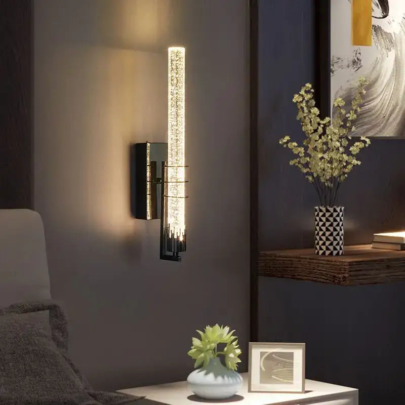 Gold Crystal Wall Sconce Black and Gold Finish
