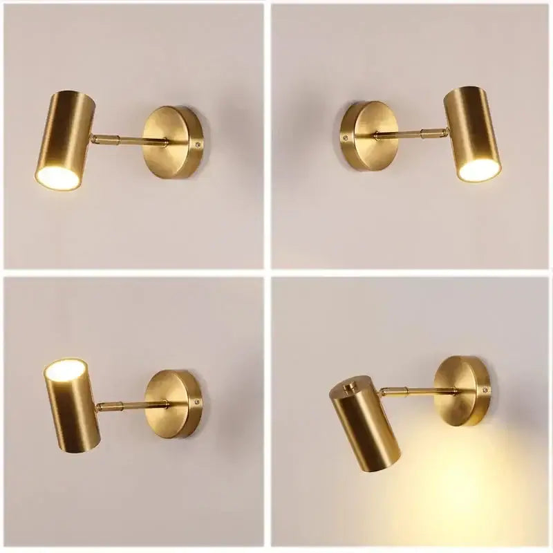 Gold Cylindrical Wall Lamp