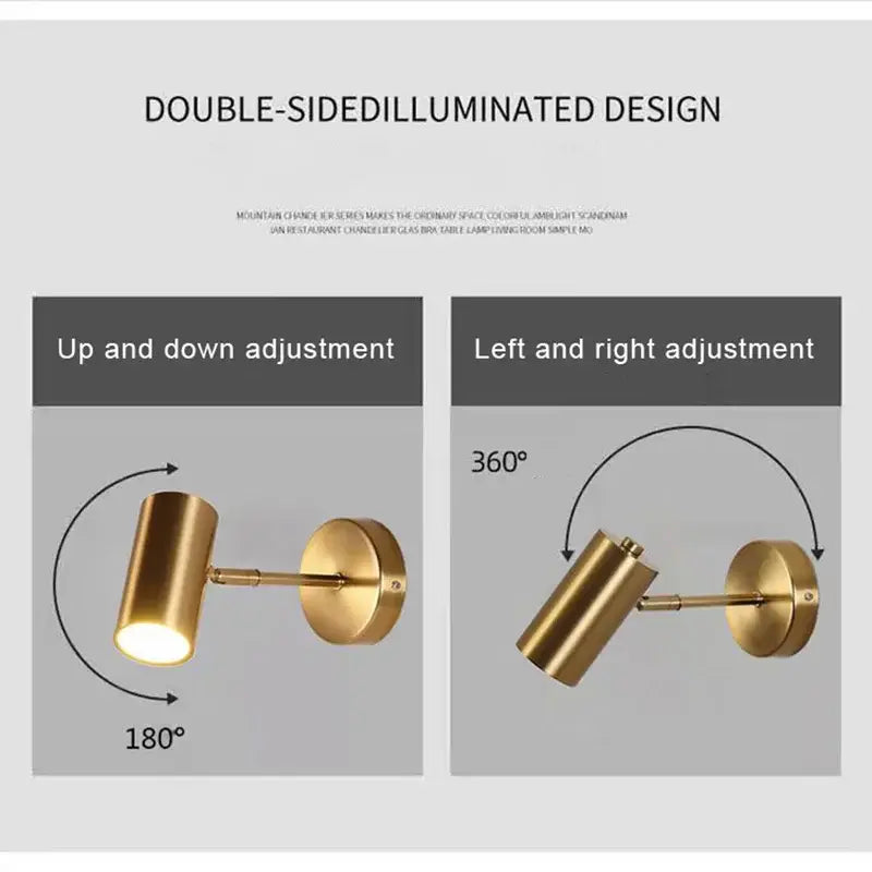 Gold Cylindrical Wall Lamp