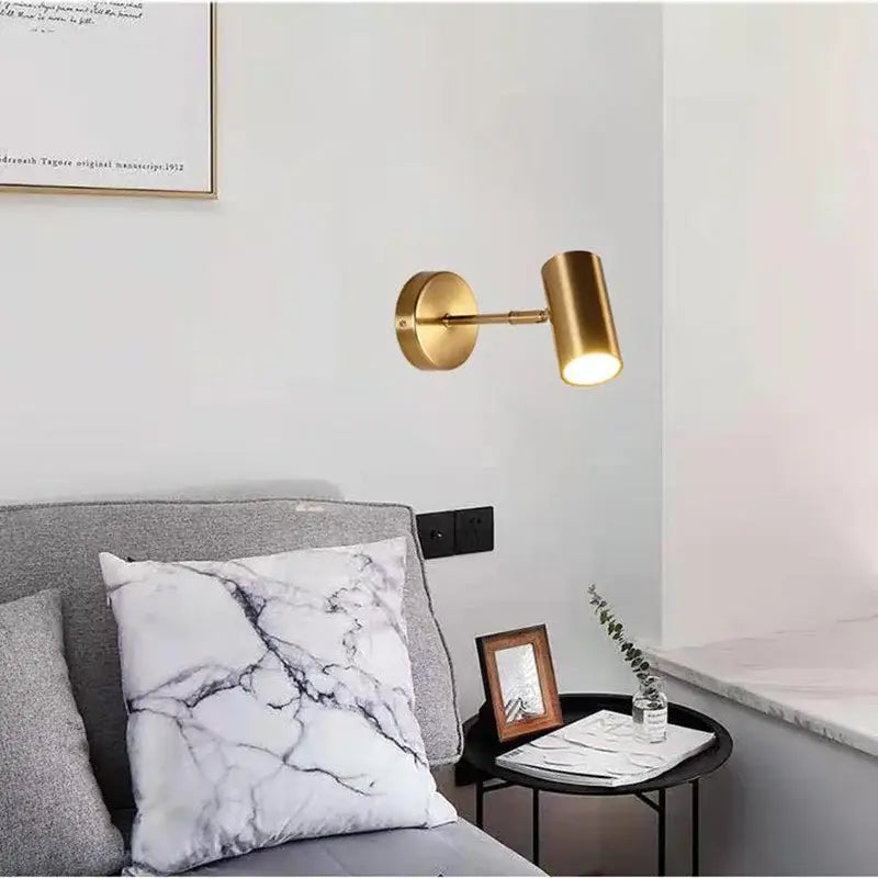 Gold Cylindrical Wall Lamp