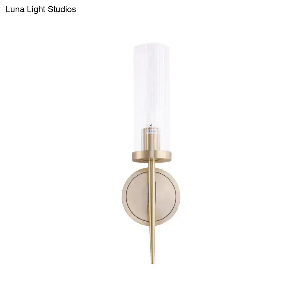 Gold Fluted Glass Wall Lamp