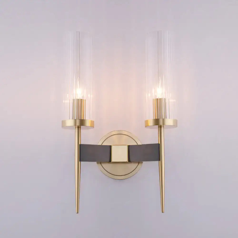 Gold Fluted Glass Wall Lamp