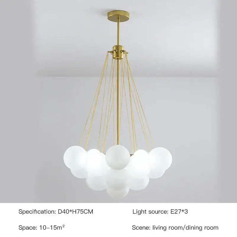 Gold Black Frosted-Glass 37-Head Chandelier
