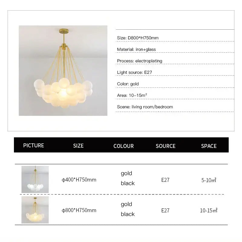 Gold Black Frosted-Glass 37-Head Chandelier