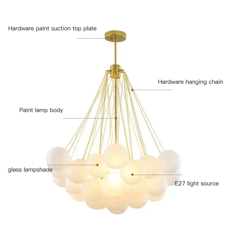 Gold Black Frosted-Glass 37-Head Chandelier