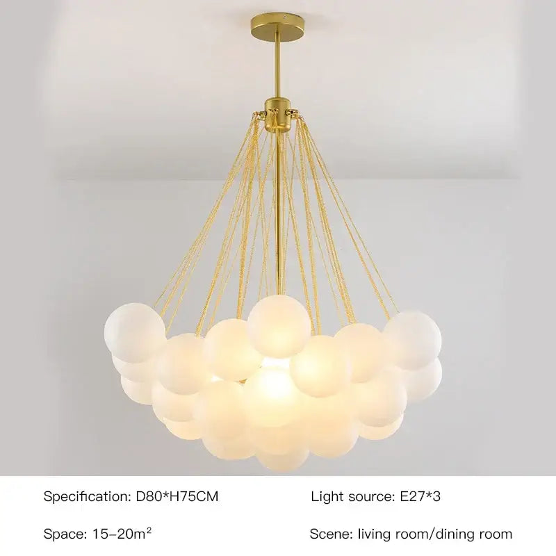 Gold Black Frosted-Glass 37-Head Chandelier