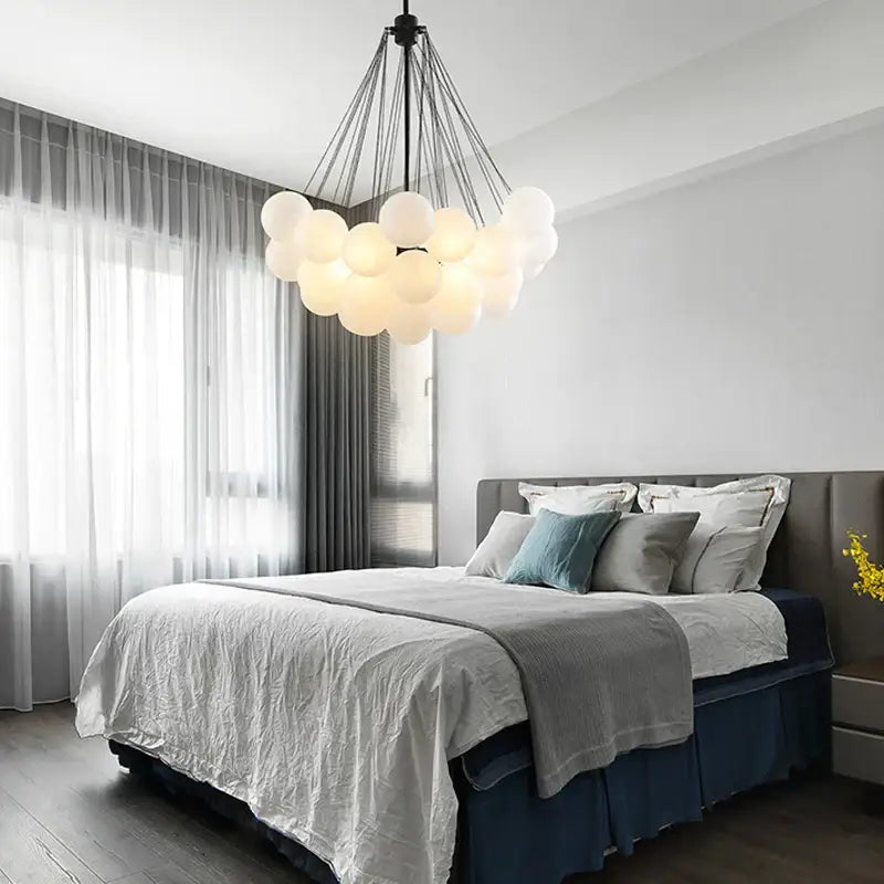 Gold Black Frosted-Glass 37-Head Chandelier