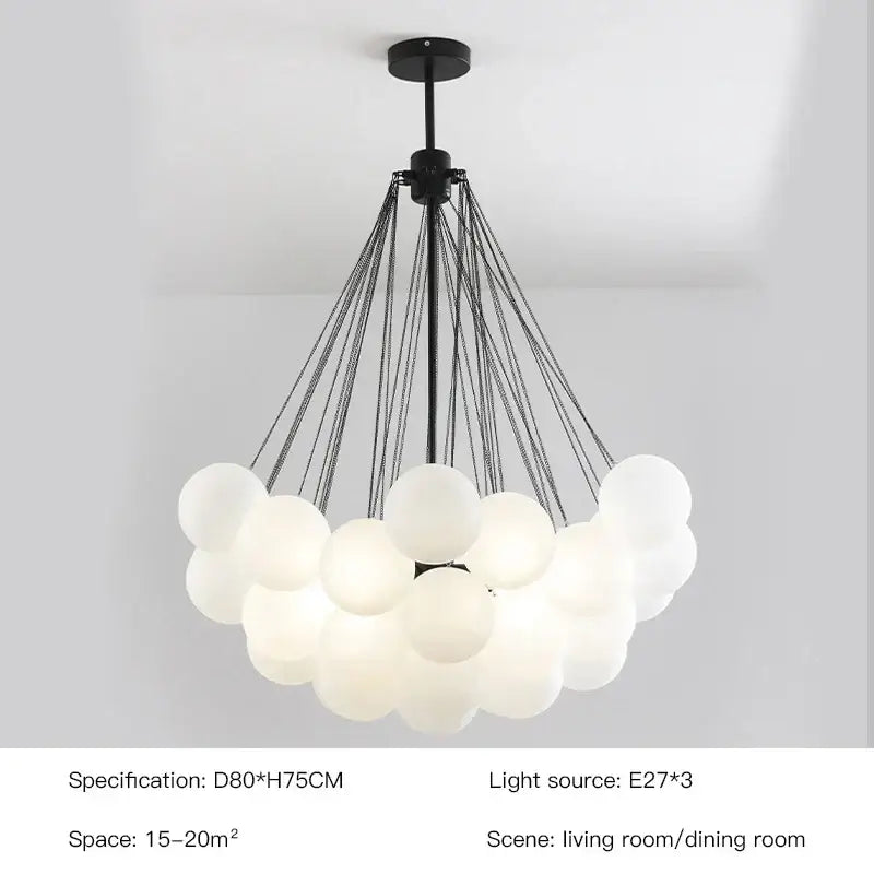 Gold Black Frosted-Glass 37-Head Chandelier