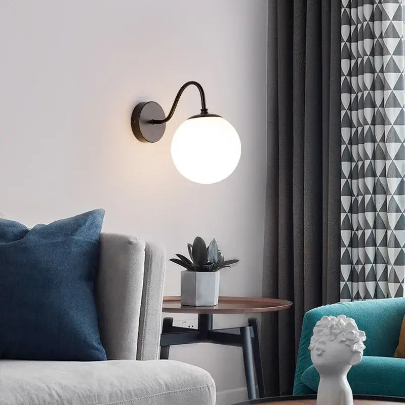 Gold Black LED Wall Sconce with Water Ripple Shade