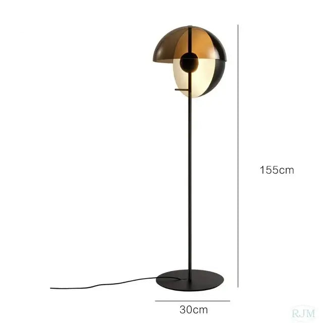 Gold Black Hemisphere Floor Lamp
