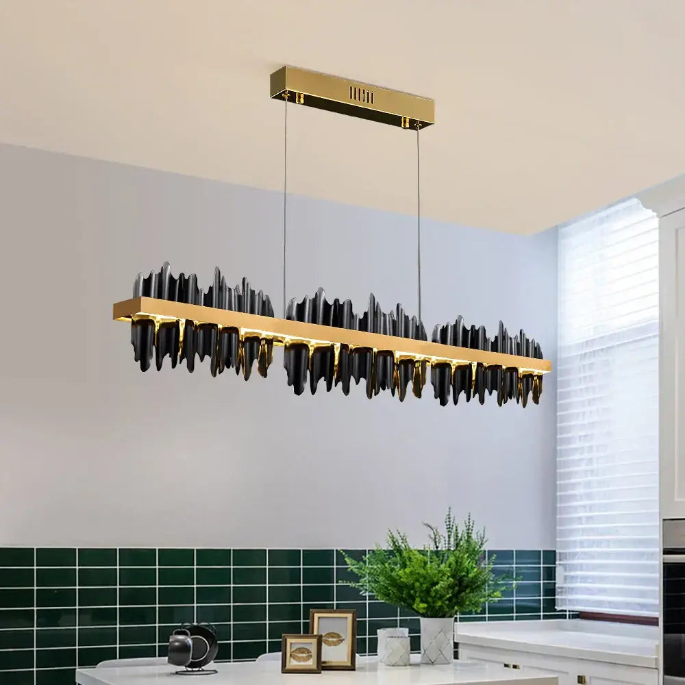 Gold Black Iceberg Chandelier for Dining Table