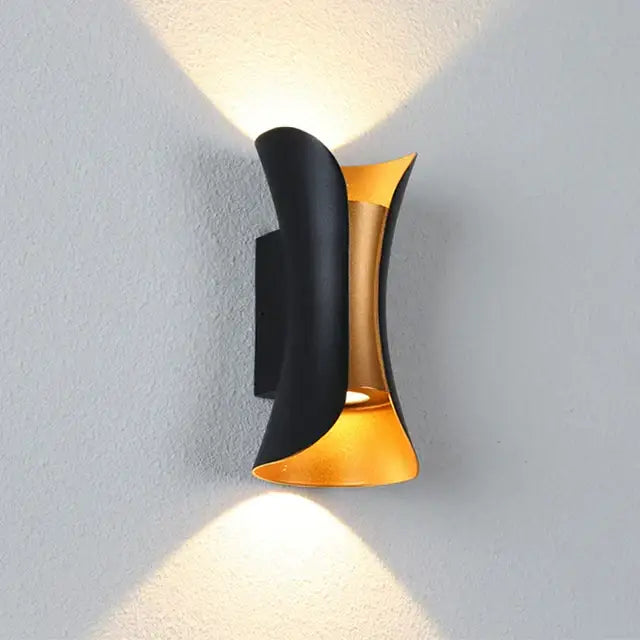 Gold Black LED Sconce
