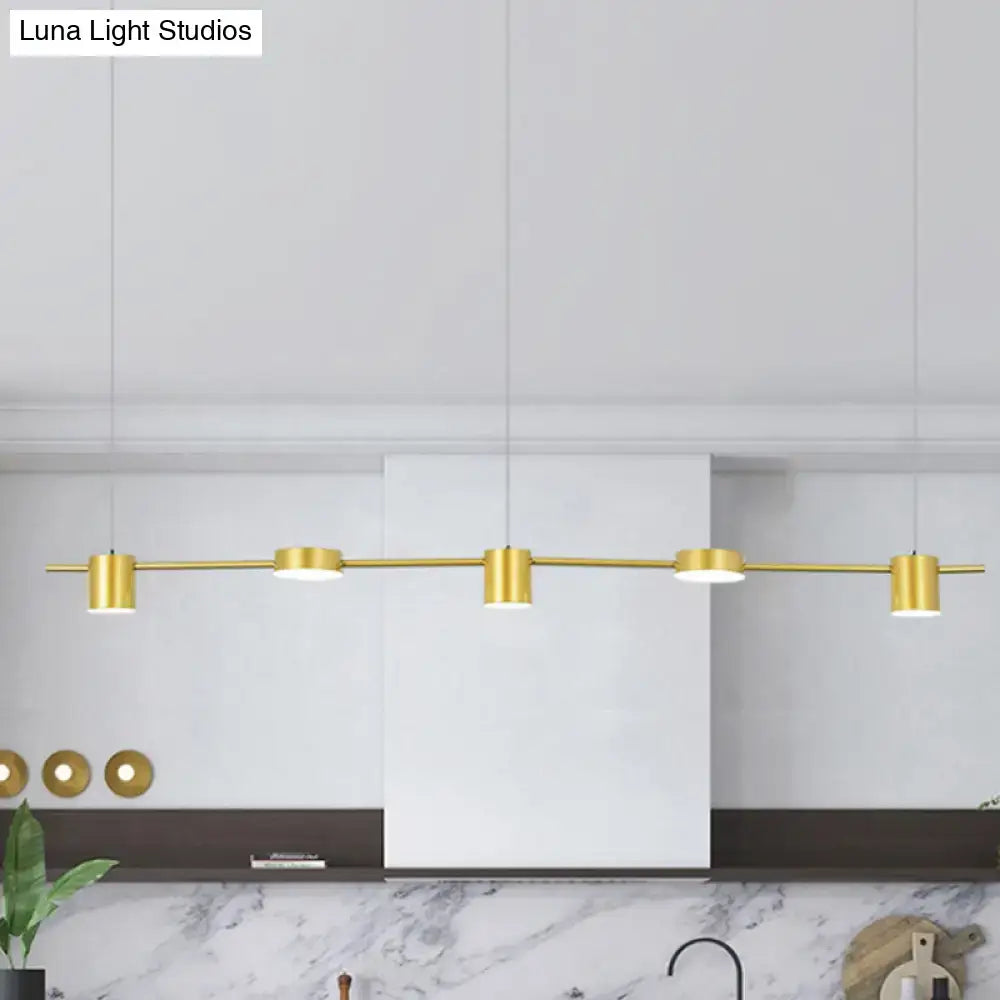Gold Linear Dining Chandelier