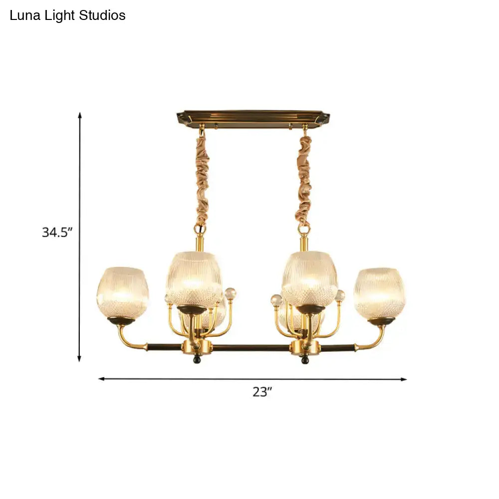 Gold Black Glass Chandelier