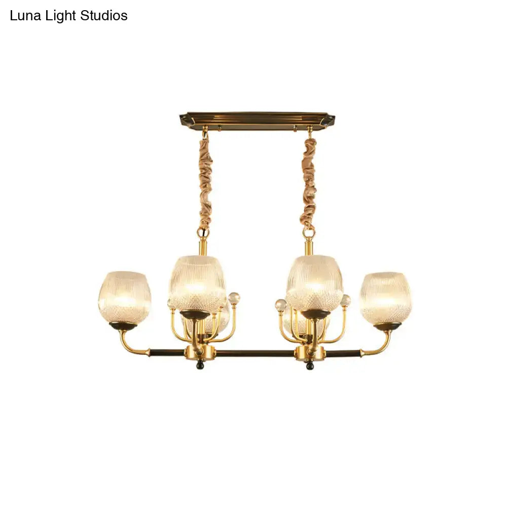 Gold Black Glass Chandelier