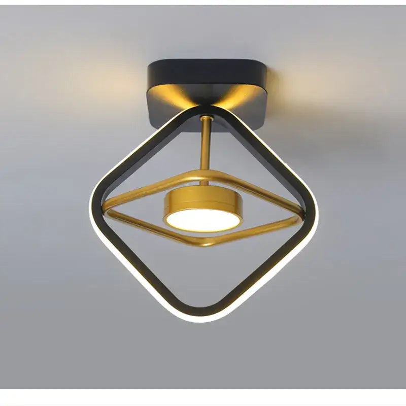 Gold Black Ring Ceiling Light