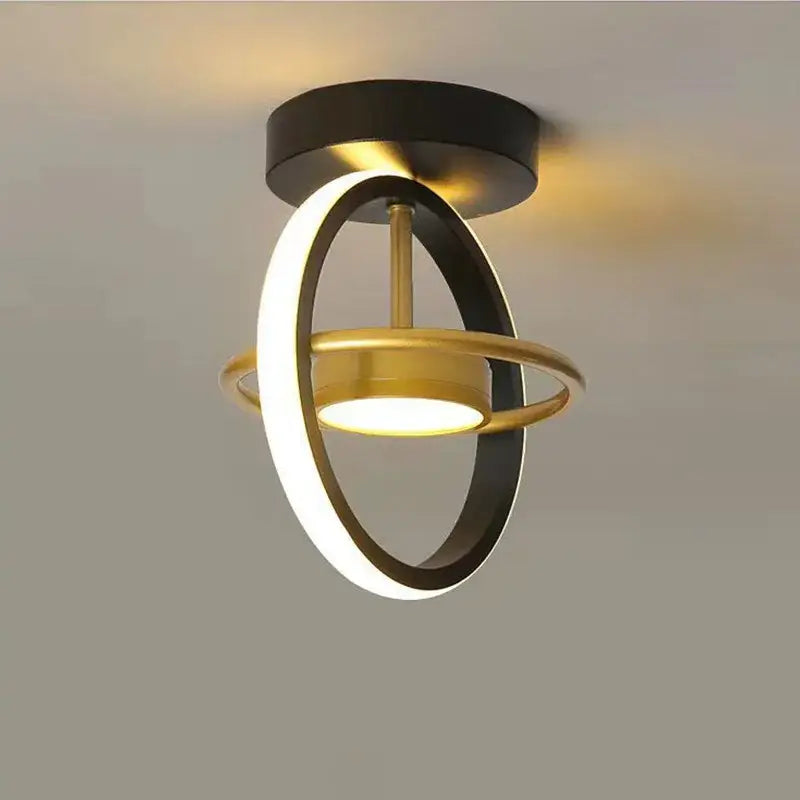 Gold Black Ring Ceiling Light