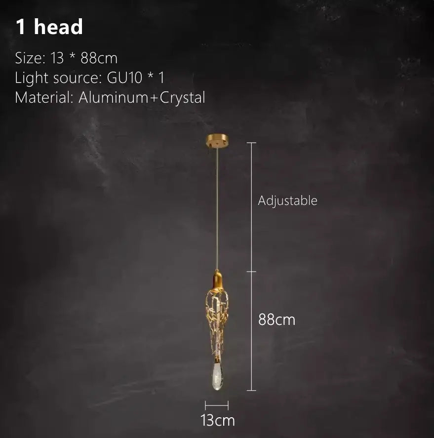 Gold Crystal Cage Chandelier